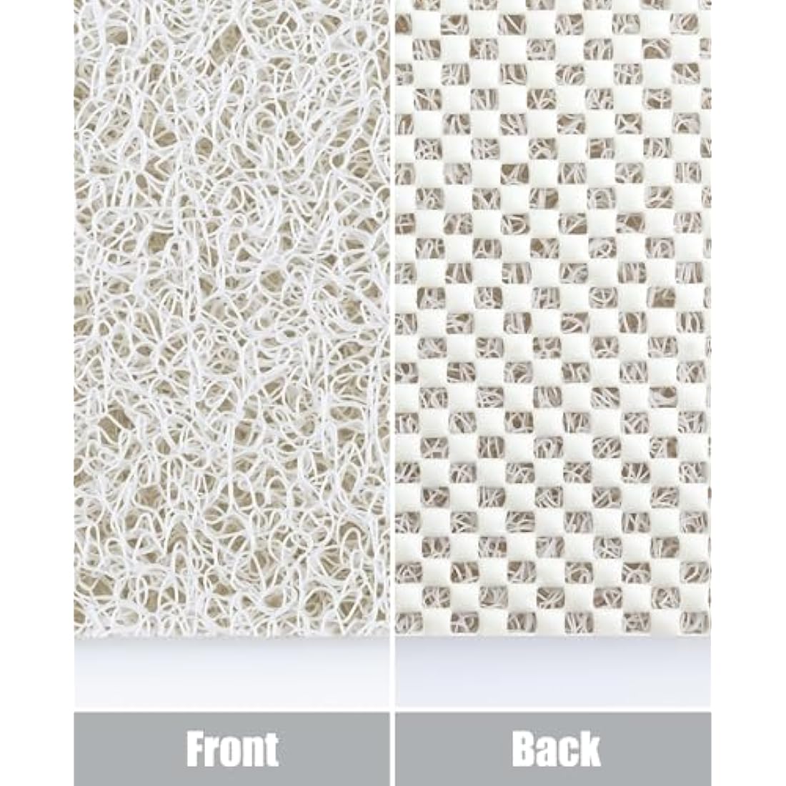 Loofah Mats for Shower, Non Slip Soft Textured Bath, Bathtub Mat with Drain, Phthalate Free, Quick Drying, Soft Comfort Bathroom Mats for Wet Areas (40x100CM, C-White)