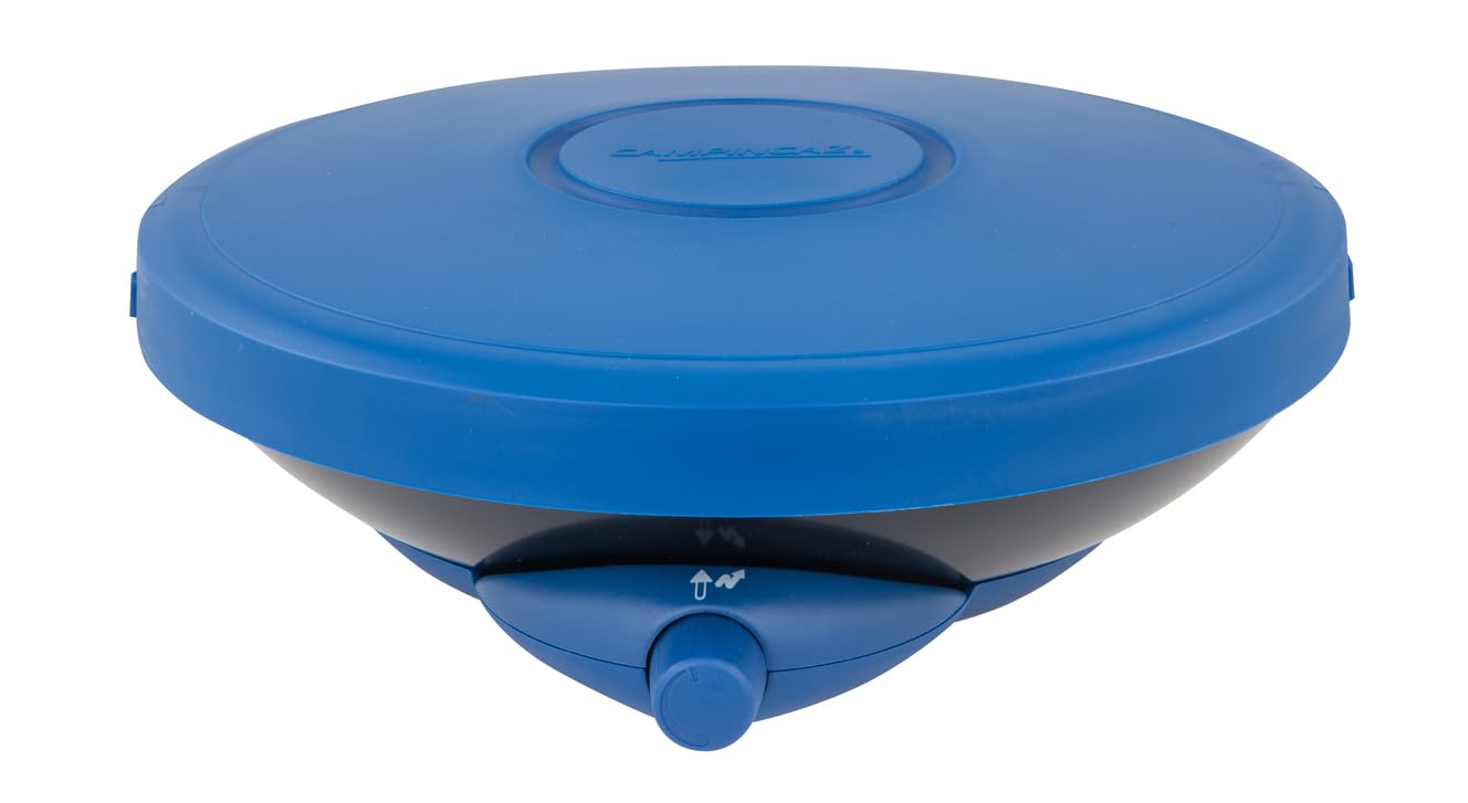 Campingaz Party Grill 400 CV, Camping Stove and Grill, All-in-One Portable Camping BBQ, with Griddle, Grid and Pan Support, Lid Doubles as Wok, Blue