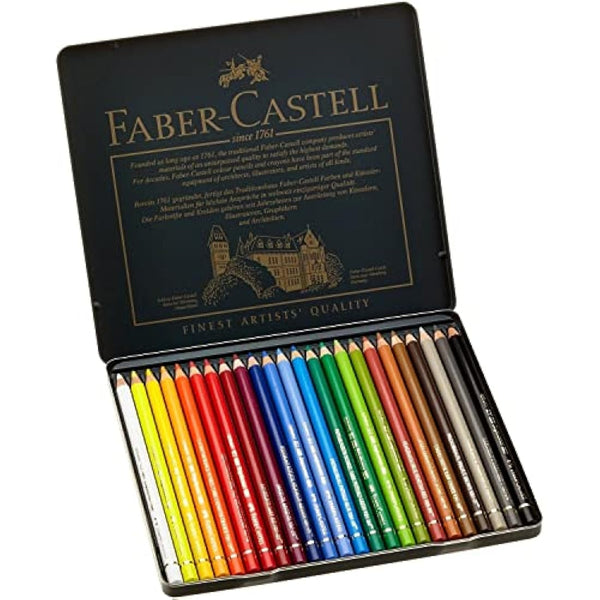 Faber-Castell Art & Graphic Polychromos Colour Pencil, Multicoloured, Tin Of 24, For Art, Craft, Drawing, Sketching, Home, School, University, Colouring