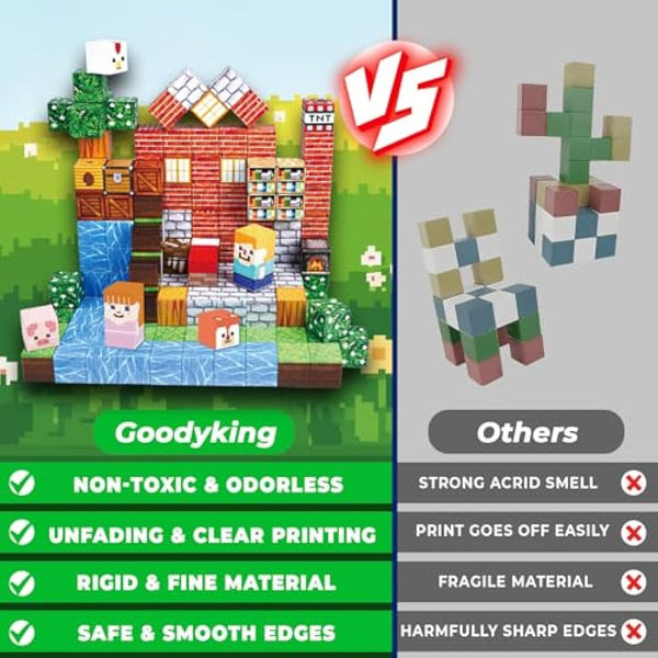 Goody King Magnetic Building Blocks | 150PCS Magnetic Blocks Cube for Boys & Girls Age 3 4 5 6 7 8 9 10, STEM Montessori Stacking Toy, Building Toys Birthday for Kids