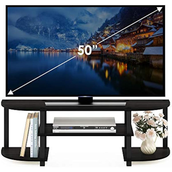 Furinno Turn-S-Tube Wide TV Entertainment Center, TV Unit, TV Stand, Espresso/Black, 120 (W) x 40 (H) x 34 (D) cm