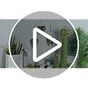Hobyhoon Hanging Plant Artificial Succulents Fake String of Pearls Plants 12.2'' in Wooden Pot for Indoor Outdoor Wall Decor (1PCS)