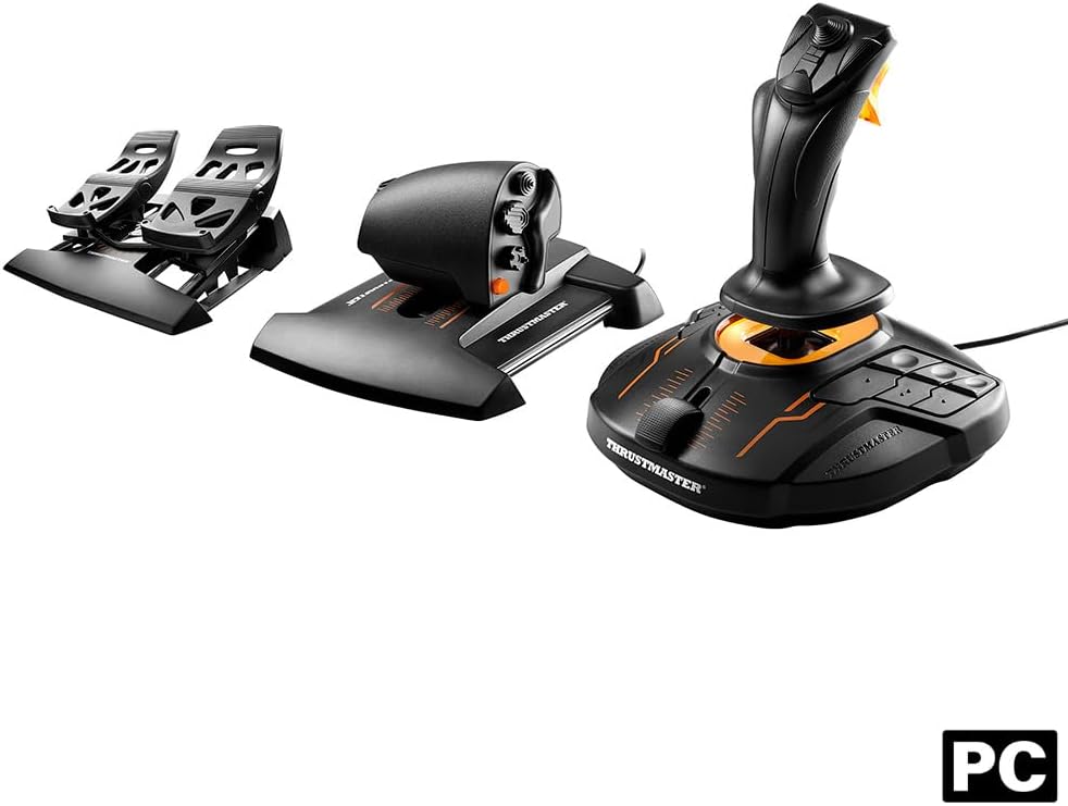 Thrustmaster T16000M FCS Flight Pack - Complete Flight Control System with Joystick, Throttle, and Rudder Pedals, Featuring H.E.A.R.T HallEffect AccuRate Technology for PC