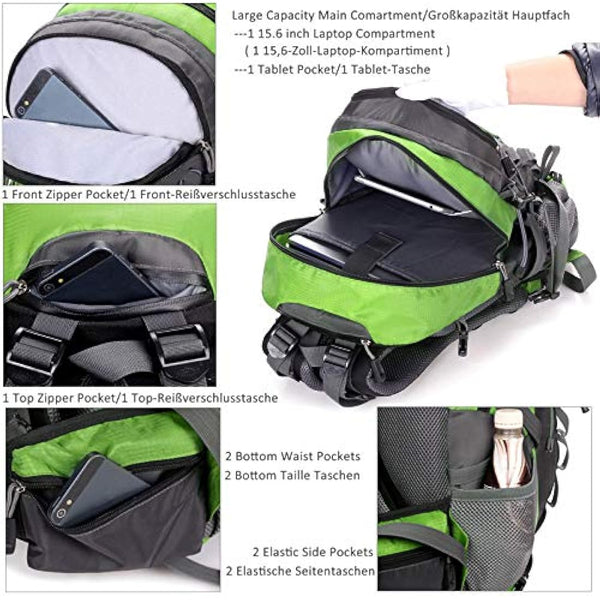 40L Hiking Backpack for Men and Women Trekking Rucksack Lightweight Travel Daypack with Waterproof Rain Cover,Large Sports Bag for Outdoor Activities