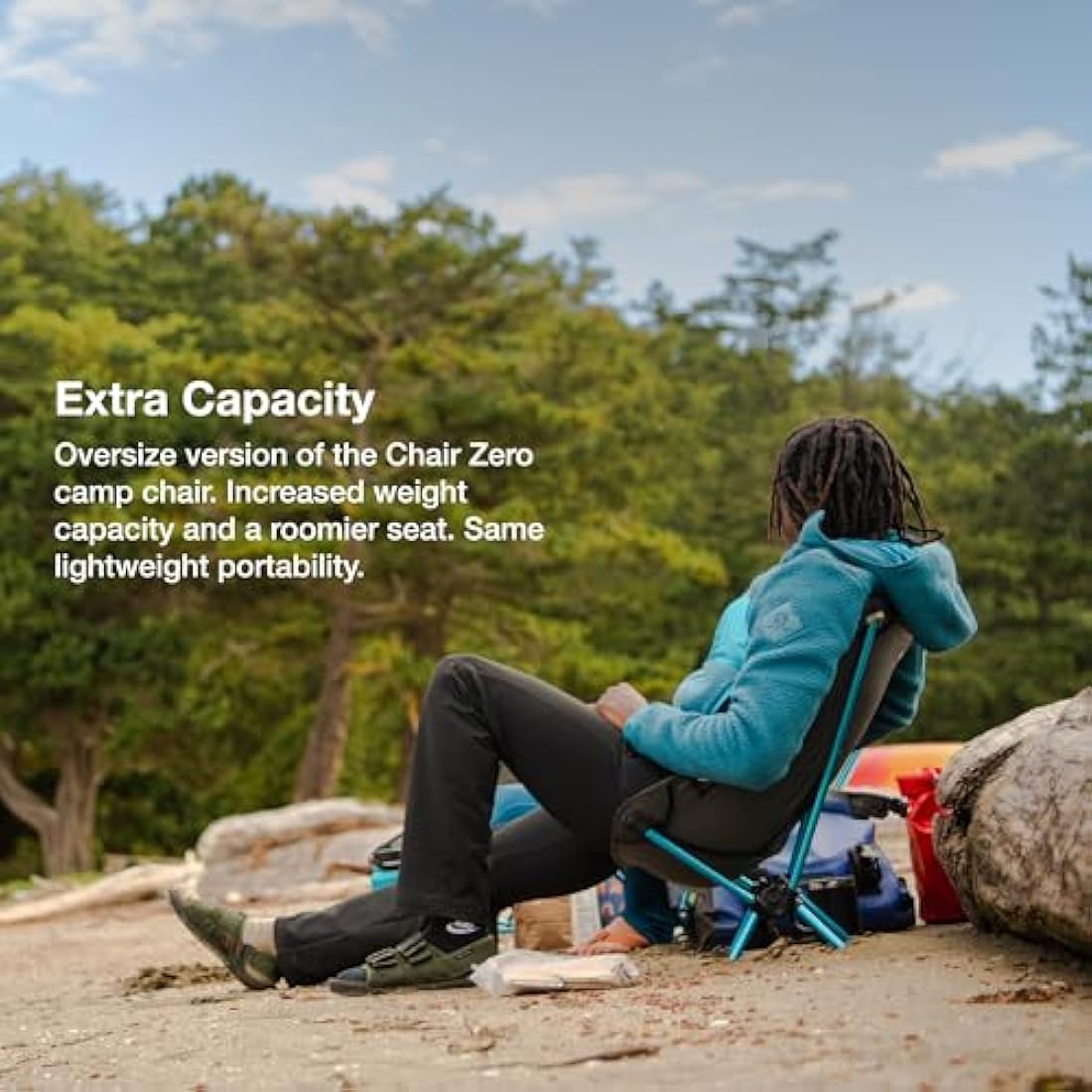 Helinox Chair Zero Ultralight Compact Large Camping Chair Grey, 0.63kg Outdoor Chairs, Folding Chairs for Outside, Hiking, Backpacking, Camping, Adventures