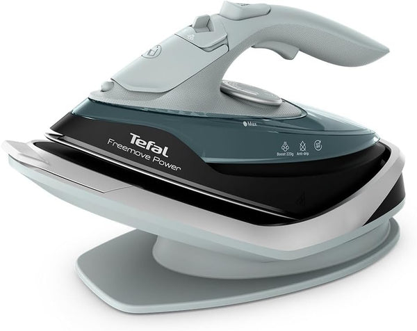 Tefal Freemove Power, Cordless Steam Iron, Efficient, Fast Heat-Up, Lightweight, Quick Recharge, 40 g/min Steam Output, Auto-Off, Anti-Drip, FV6672G0