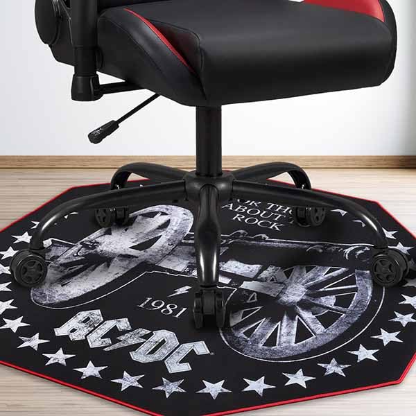 AC/DC - Non-slip Gamer Floor Mat for Gaming chairs and office chairs - 1 m x 1 m