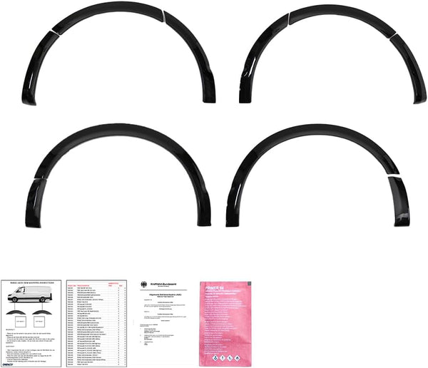 Oneway Set Wheel Arch Trims compatible with Volkswagen Transporter T5/T5.1 2003-2015 (Long wheel base) - Gloss black