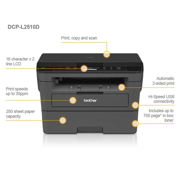 Brother HL-L2400DW Mono Laser Printer |Single function | Automatic 2-sided print |A4 |UK Plug