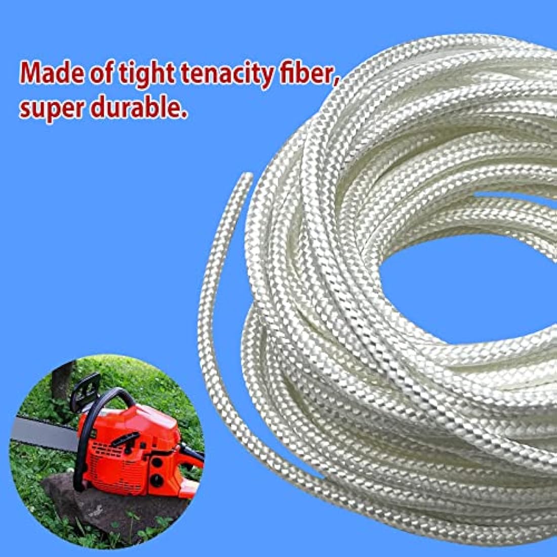 10 Meters 4.0mm Recoil Pull Cord for Lawnmower Chainsaw Recoil Starter Rope Gas Engine Pull Starter Replacement