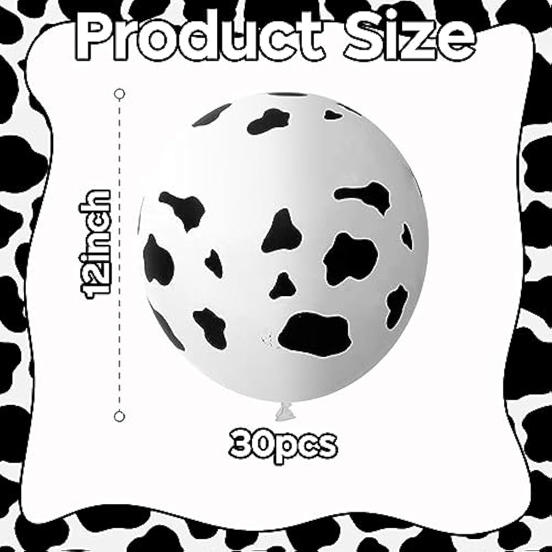 Isndare Cow Print Balloons, 30 Pieces Cute Cow Latex Balloons for , Black White Western Cowboy Cowgirl Balloons for Farm Theme First Rodeo Birthday Baby Shower decor Supplies