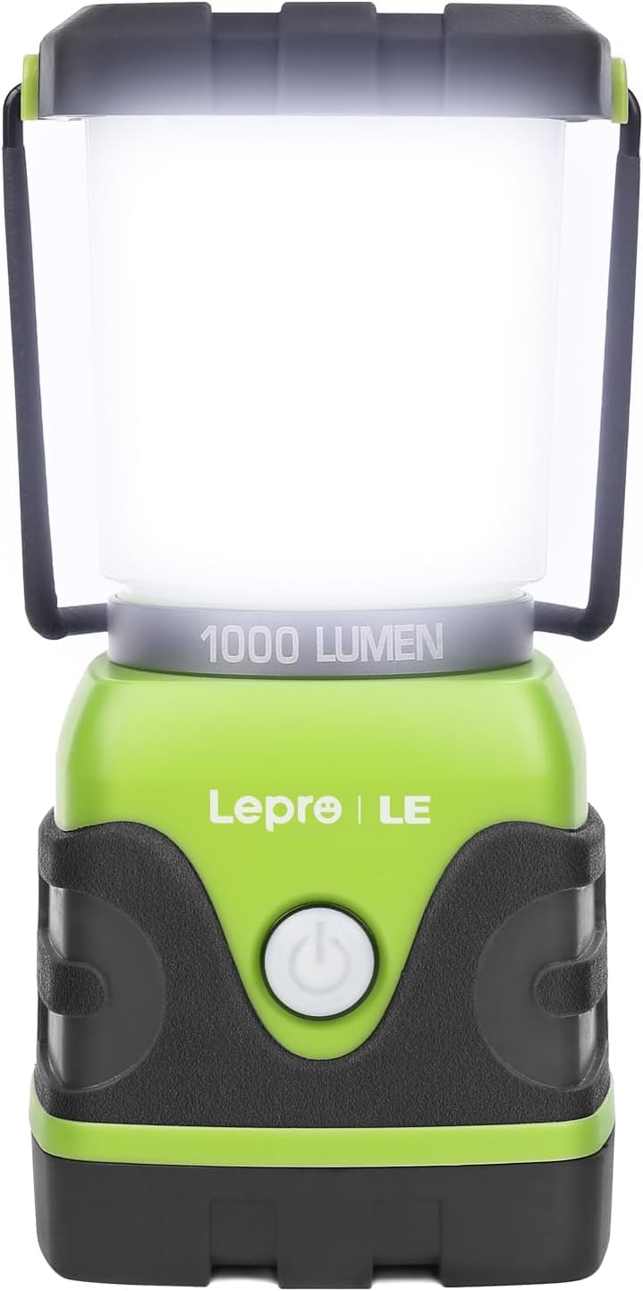 LE Camping Lantern, 1000 Lumen Camping Lights Battery Powered, Dimmable Warm to Cool White Modes, Tent Lights with Long Battery Life, Camping Accessories for Outdoors and Emergency, Pack of 2