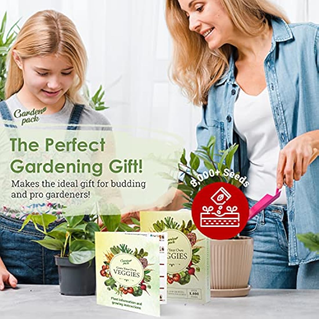 Grow Your Own Vegetable Seeds - 20 Packet Variety by Garden Pack – High Yield Seeds for Growing Veggies at Home – 8,000 Heirloom Seeds Gardner Set