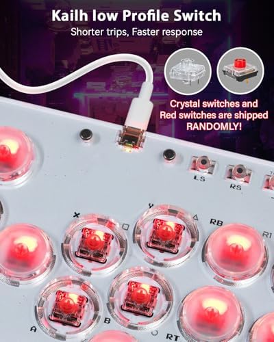 Sehawei Haute42 Arcade Stick 16Keys All-Button Gamerfinger with Turbo Functions & Custom RGB,Arcade Controller Street Fight for PC/Ps3/Ps4/Switch/Steam Game Keyboard-Supports Hot Swap & SOCD