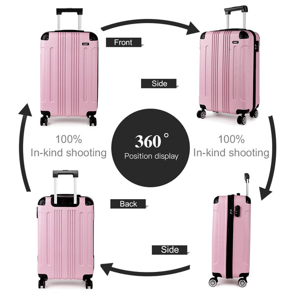 Kono 28 Inch Large Hard Shell Luggage Lightweight ABS 4 Wheels Spinner Business Trip Trolley Case Suitcase (Grey)