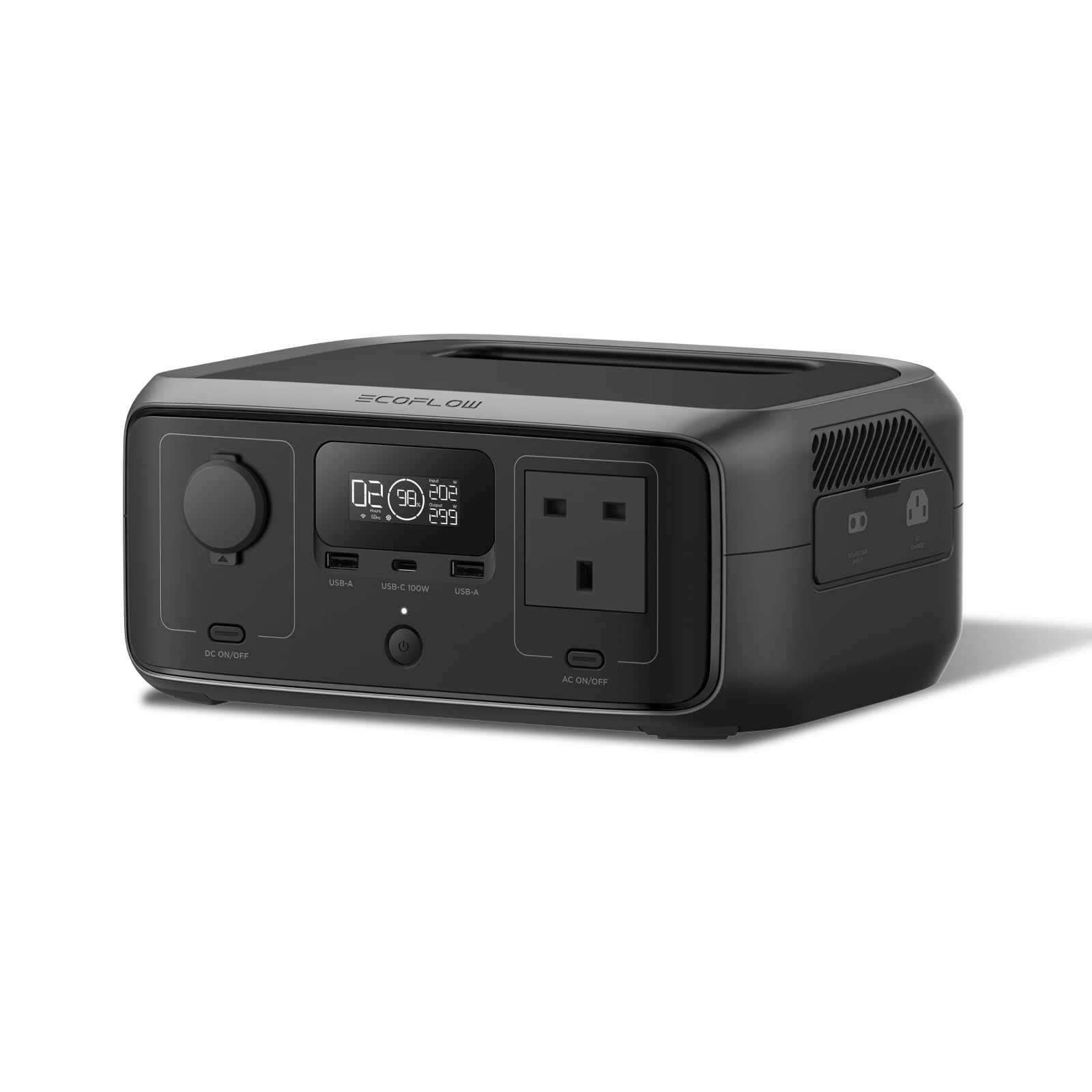 EF ECOFLOW RIVER 2 256Wh Portable Power Station with XT60 Cable, Solar Generator with LiFeP04, up to 600 W Power, Quick Charge in 1 Hour, Balcony Power for Camping/Emergency Power/Motorhomes/Home