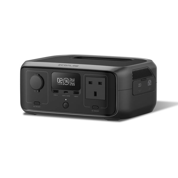 EF ECOFLOW RIVER 2 256Wh Portable Power Station with XT60 Cable, Solar Generator with LiFeP04, up to 600 W Power, Quick Charge in 1 Hour, Balcony Power for Camping/Emergency Power/Motorhomes/Home