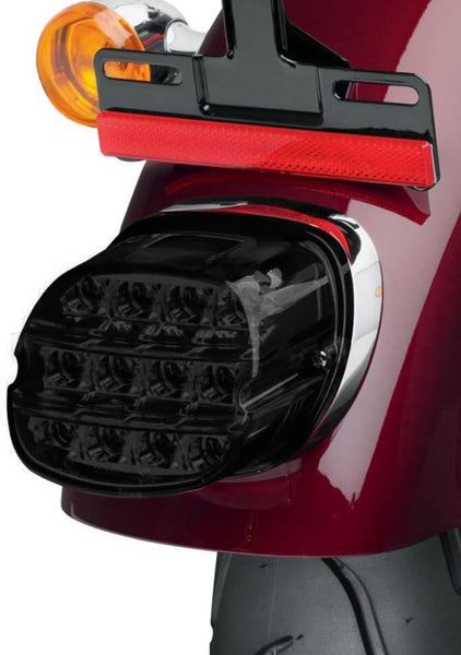 HDBUBALUS Motorcycle Rear Led Tail Light Brake Running License Plate Taillight Fit for Harley Sportster Touring Road King Electra Glide Dyna Fat Boy Night Train Softail Smoke Lense 1 Pcs