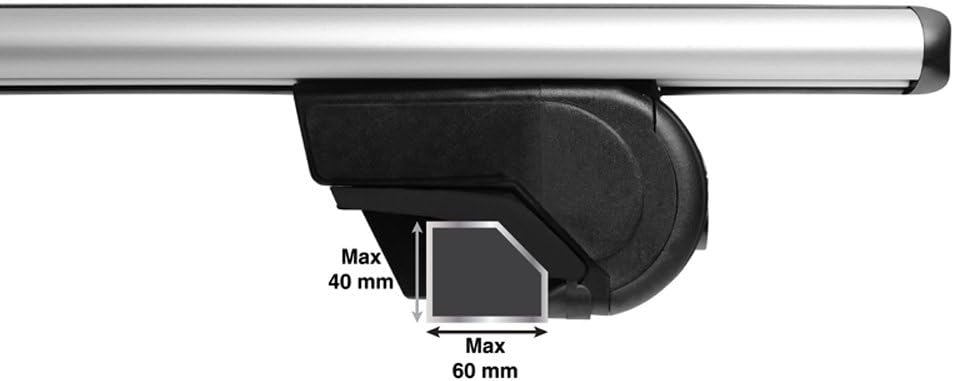 Universal Roof bar set Twinny Load Aluminum Fly Bar 124cm for cars with open & closed roof rails,Aluminium,2166 + Fly Bar