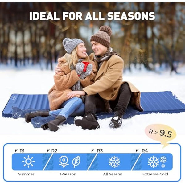 Elegear Self Inflating Foam Camping Mat, Memory Foam Camping Mattress, Inflatable Sleeping Mat Pad with Foot Pump, Portable Air Mattress for Outdoor Backpacking Hiking Travel