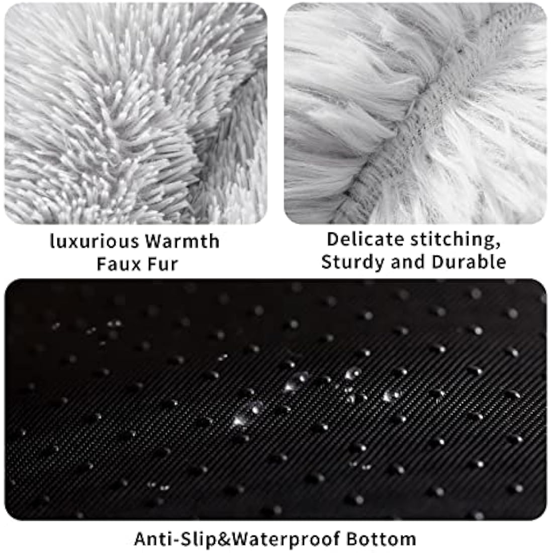 YOJOGEE Small Cat Bed for Indoor Cats, Self-Warming Donut Kitty Bed for Small Cats Keeping Warm, Washable Pet bed with Anti Slip Base, Grey 40cm