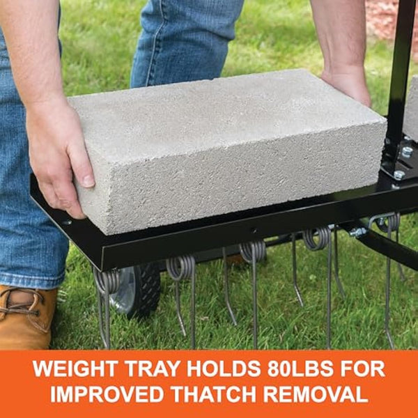 Agri-Fab AG45-0294 40-inch Working Width Spring-Tine Dethatcher - Black