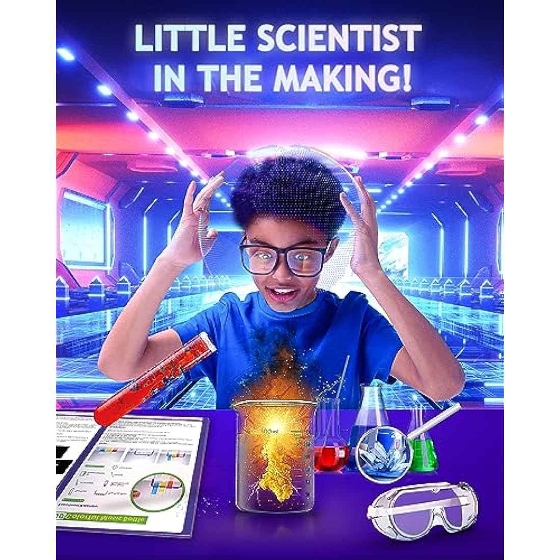 Japace 100+ Science Lab Experiments Kits for Kids, STEM Activities Educational Scientist Toys for Boys Girls Chemistry Set, Cool Christmas Birthday Gift Ideas Holiday Suprise