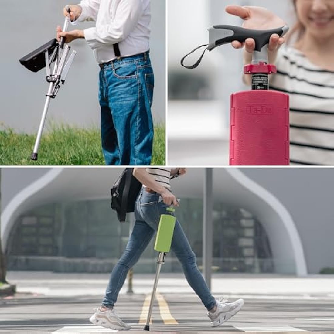 Ta-Da Chair - Walking Stick with Seat, Ultra-Light Aluminium Frame & Sturdy Foldable Stool (up to 110kg), Collapsable Folding Design, Ideal for Travel & Sightseeing