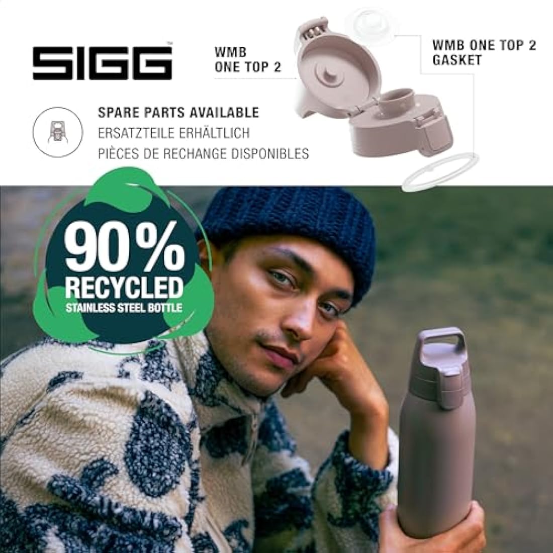SIGG - Insulated Water Bottle - Shield Therm One - Suitable for Carbonated Beverages - Leakproof - Dishwasher Safe - BPA Free - 90% Recycled Stainless Steel - 0,5L / 0,75L / 1L
