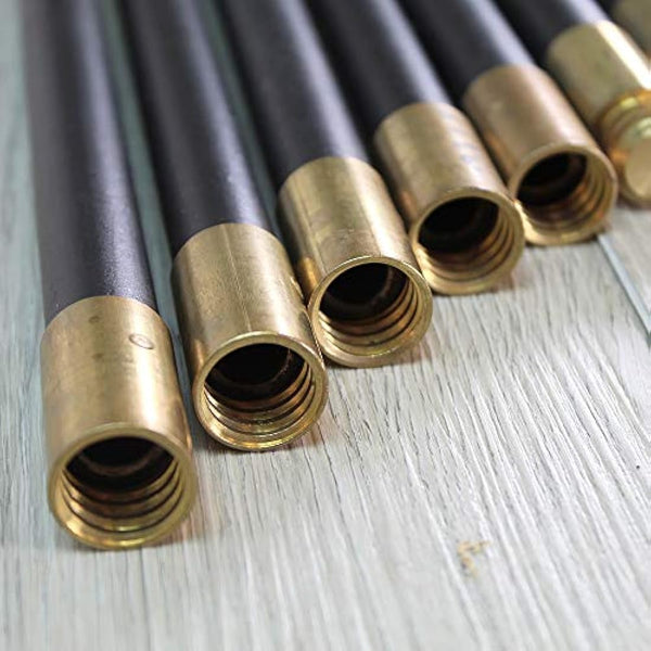 Faithfull FAIDRSET12 Drain Rod Set 9M (30ft) 10 x Rods, Plunger, Worm. Brass Rod Commectors