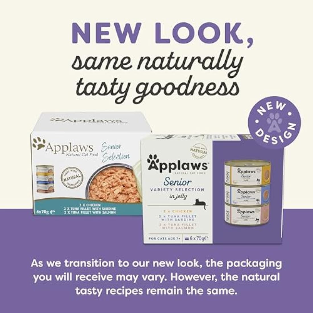 Applaws Natural Cat Food, Kitten Multipack Chicken and Fish Selection in Jelly Tin, 6 x 70 g