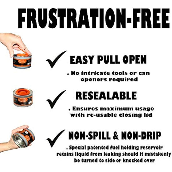 Luminar Resealable-Wick Chafing Fuel Cans, 12 Pack, 4 Hour - Premium Quality Burners for Food Warmers - No More Spills, Waste, or Hassle - Perfect for Convenient, and Long-Lasting Event Catering