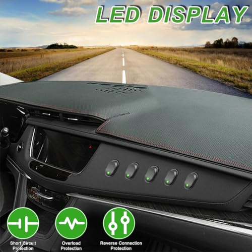 DAOKAI LED Lighted Rocker Switch 12V 30A SPST 3 Pin ON Off Toggle Switch Illuminated Red Lighted Oval Shaped Switch for Automotive Truck RV Boats - 5pcs