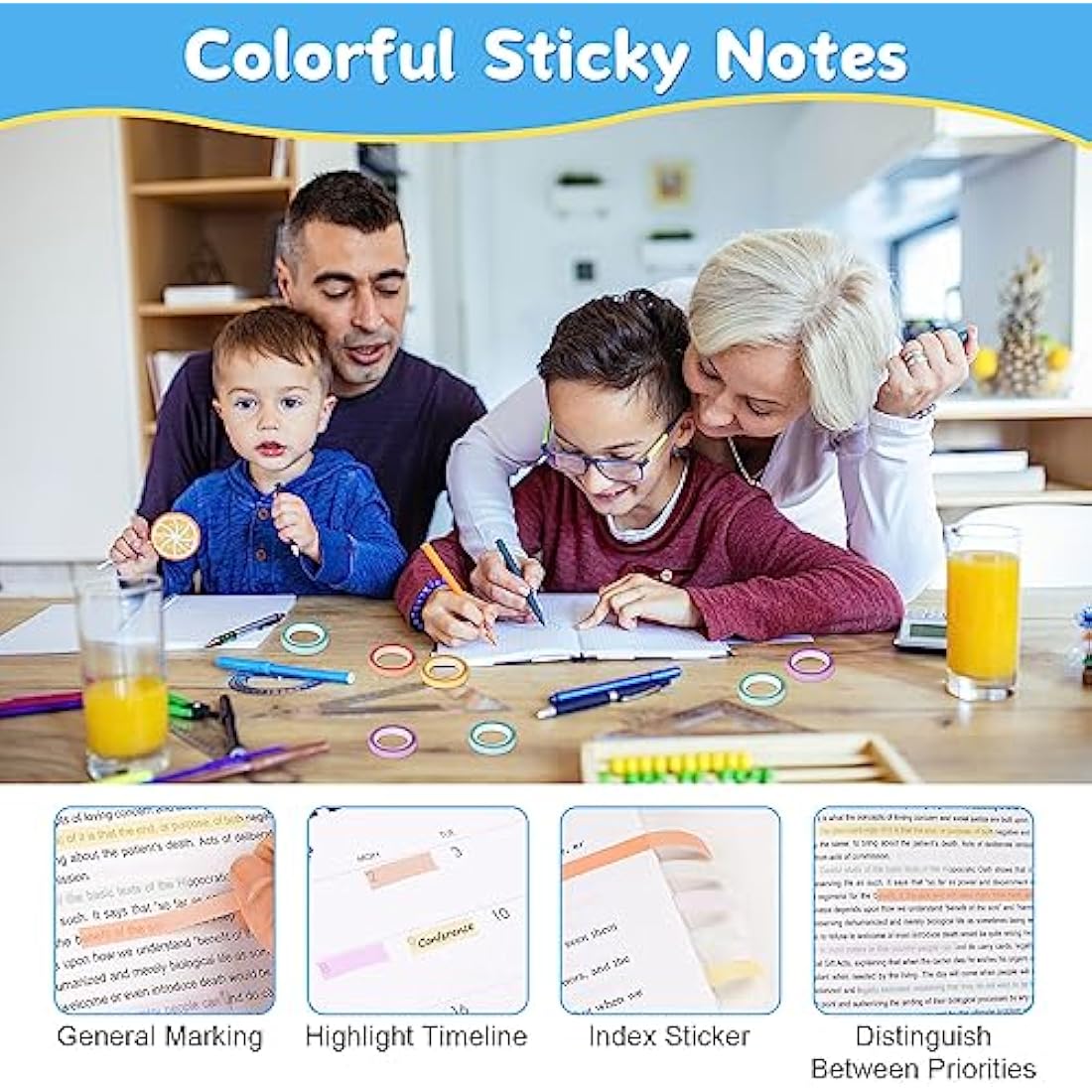 Hoiny Highlighter Tape, 10 Rolls Transparent Highlighter Strips, Removable Transparent Sticky Notes, Colorful Index Tabs, Book Annotation Kit for Revision Supplies Study Essentials