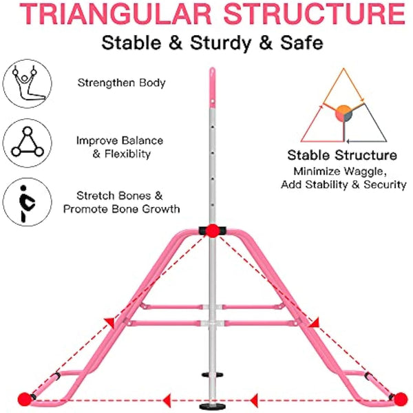 EVERYMILE Gymnastics Bars, Junior Training Kip Bar Gymnastics Equipment for Home,Adjustable Height Folding Horizontal Bar with Gymnastic Rings for Kid