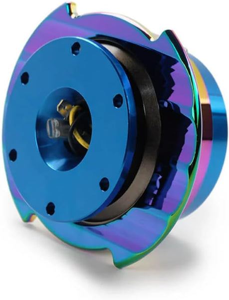 NRG Innovations NRG-SRK-250BL-MC Gen 2.5 Race Steering Wheel Quick Release Kit Adapter Blue Body/Neo Chrome Ring, 6x70 and 6x74mm Bolt Patterns
