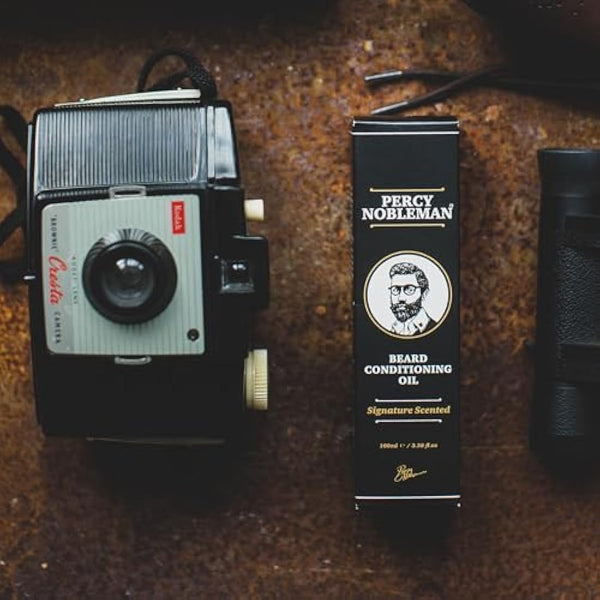 Percy Nobleman Beard Oil – 99% Naturally Derived Conditioning Oil with Signature Scent – Softens, Nourishes & Reduces Beard Itch – Vegan, Non-Greasy & Fast-Absorbing – Made in England (100ml)