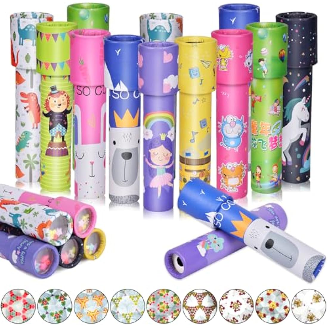 Ainiv 12 PCS Medium Kaleidoscope Toys for Kids, Retro Classic Kaleidoscopes Educational Toys for Kids New Year Christmas Stuffers Bag Fillers Birthday Party School Classroom Prizes(Random Color)