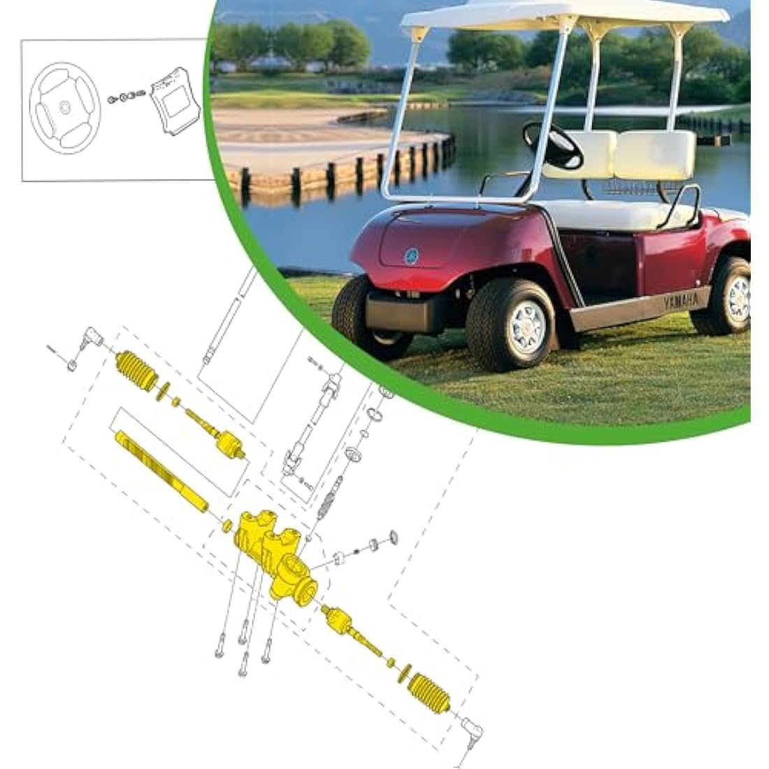 10L0L Golf Carts Steering Box Assembly