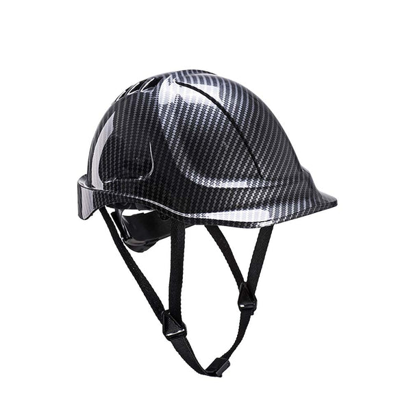 Portwest Endurance Work Safety Helmet EN 397 Carbon Look, Helmet for Guide, Powers, architect, Ladder, Engineers