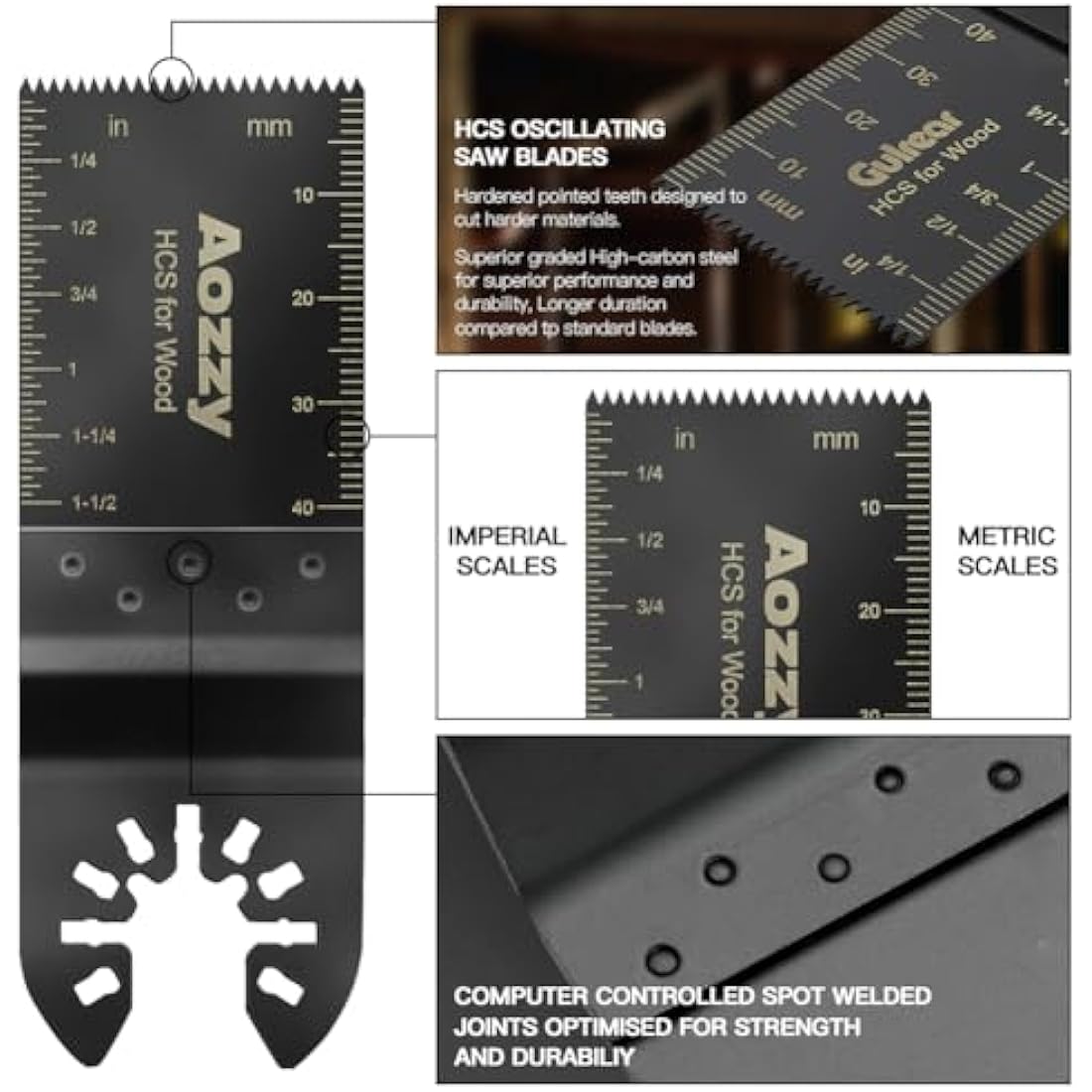 50PCS Universal Oscillating Tool Oscillating Saw Blades, Include 5PCS Titanium Oscillating Multitool Blades for Metal and Hard Material, Quick Release Multi Tool Blades Fits Most Models The Market