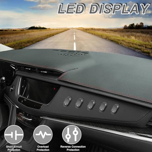 DAOKAI LED Lighted Rocker Switch 12V 30A SPST 3 Pin ON Off Toggle Switch Illuminated Red Lighted Oval Shaped Switch for Automotive Truck RV Boats - 5pcs