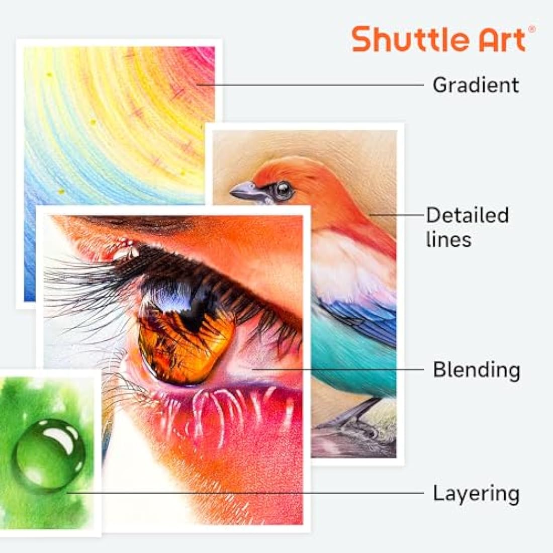 Shuttle Art 180 Colouring Pencils, Soft Core Coloured Pencils Set with 4 Sharpeners, Professional Colour Pencil for Artists Kids Adults Colouring Sketching and Drawing