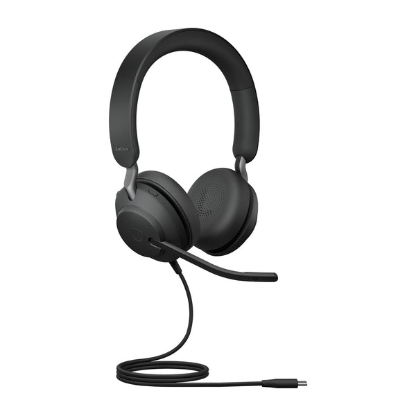 Jabra Evolve2 40 SE Wired Noise-Cancelling Stereo Headset With 3-Microphone Call Technology and USB-A Cable - MS Teams Certified, Works with All Other Platforms - Black