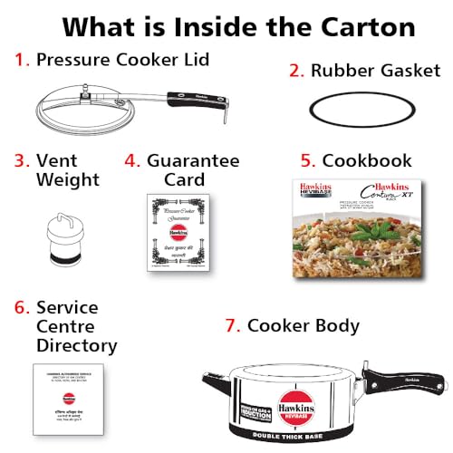 HAWKINS Pressure Cooker, Aluminum, Silver, 3.7 Quarts