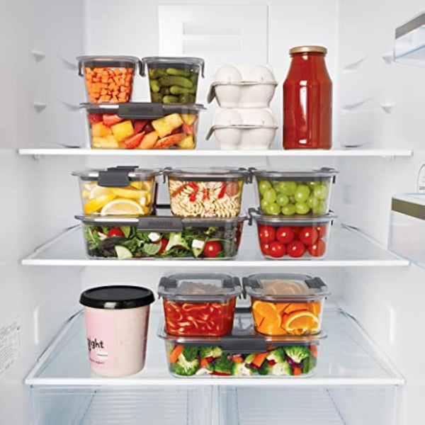 Sistema Brilliance Leakproof Food Storage Container, Stain and Odour Resistant, Microwave Steam Vents, 380 ml, BPA-Free, Black Clips, Clear/Grey, 2 Count (Pack of 1)