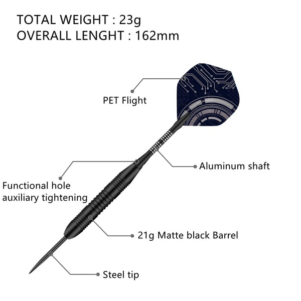 Steel Tip Darts Set,3 Pack Professional Dart with Aluminum Shafts and Darts Case