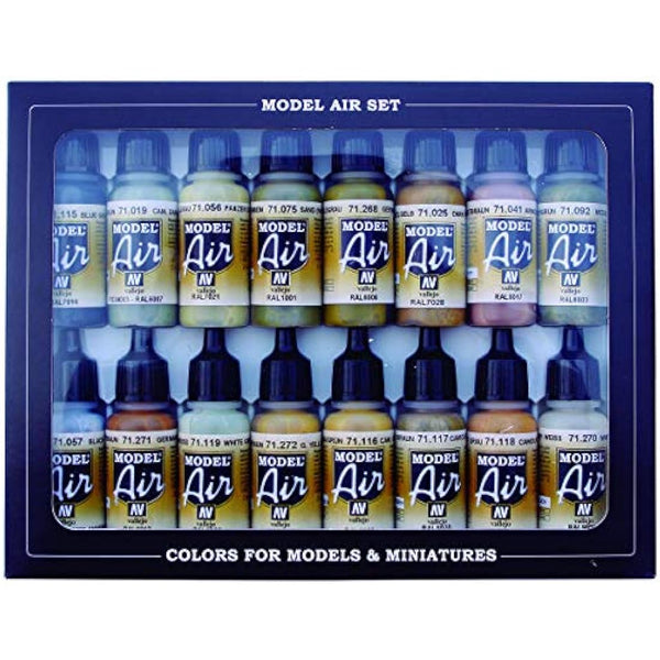 Acrylicos Vallejo "German WWII Europe & Africa" Model Air Set, 17 ml (Pack of 16)