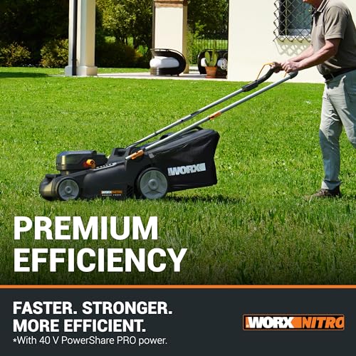 Worx WG927E 40V Cordless Lawnmower & Trimmer Twin Pack – 34cm Mower & 20V Grass Trimmer – Ideal for Medium Gardens (230㎡) Includes 2x 2.0Ah Batteries & Charger – PowerShare Compatible