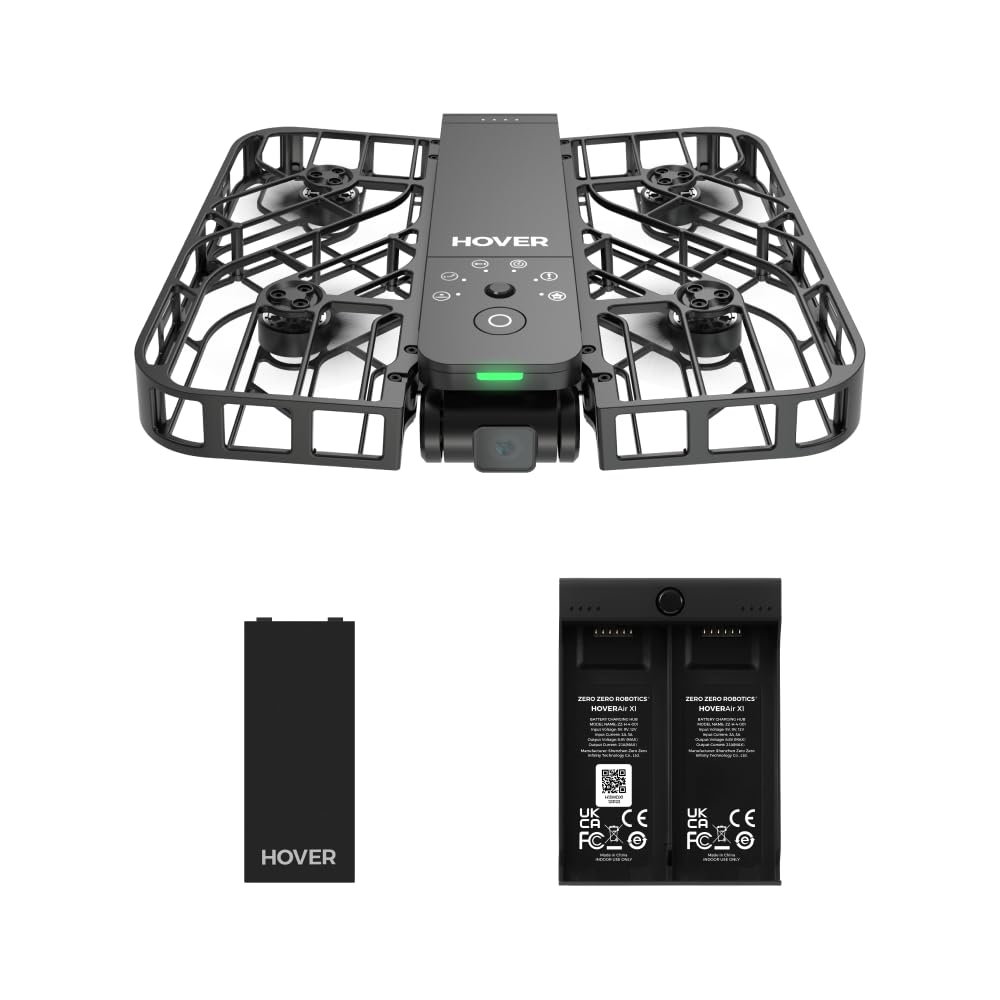 HOVERAir X1 Drone with Camera, Self-Flying Camera Drone with Follow Me Mode, Foldable Mini Drone with HDR Video Capture, Palm Takeoff, Intelligent Flight Paths, Hands-Free Control Black (Combo Plus)
